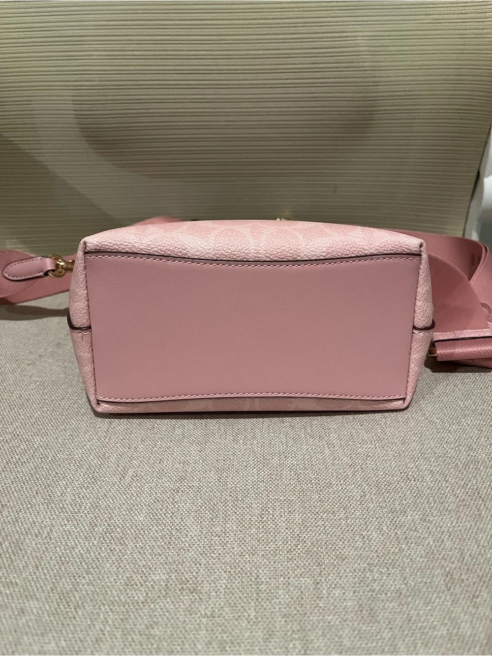Coach mini city tote in powder pink